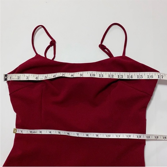 LULUS All My Loving Wine Red Knotted Mermaid Maxi Dress Large - Picture 12 of 13